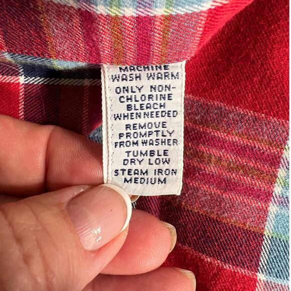 Ralph Lauren Blake Cotton Shirt  M Long Sleeve Button Up Red Multi Color Plaid - Picture 5 of 9